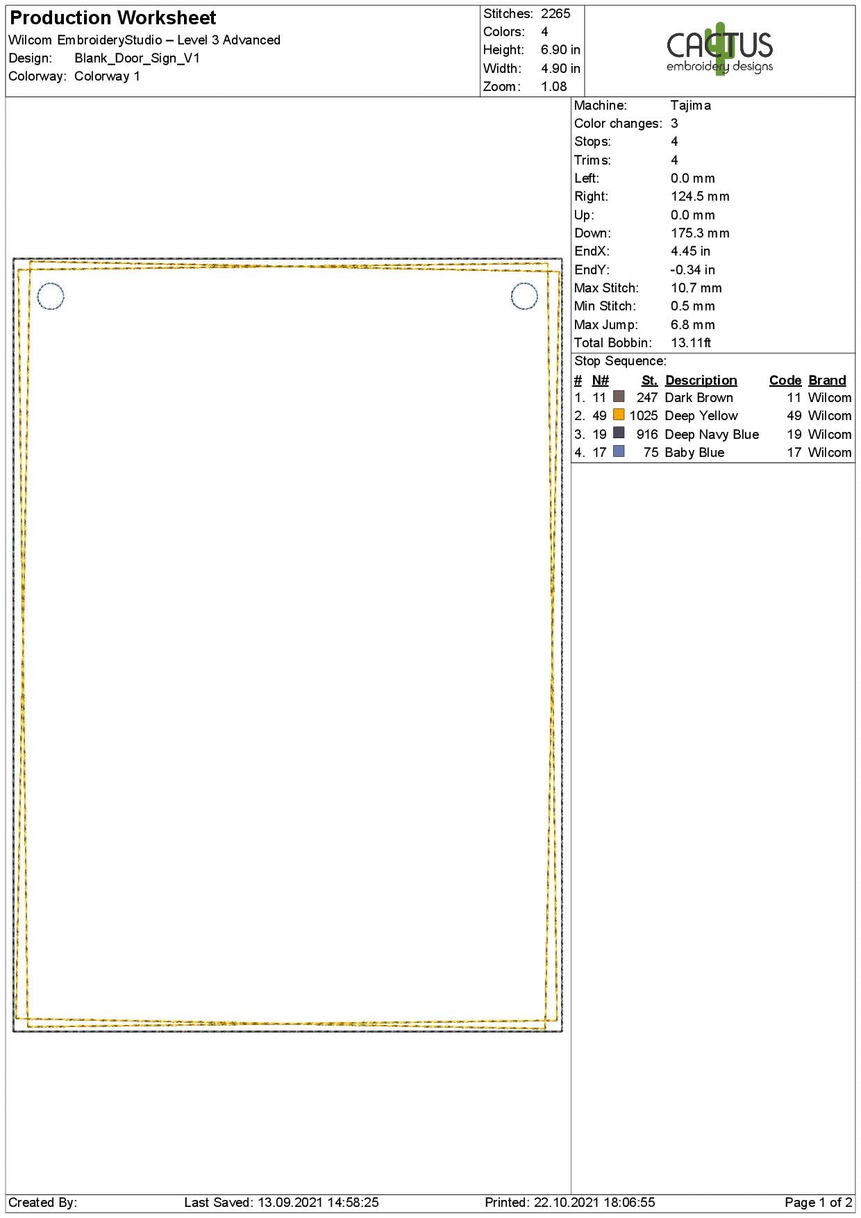 Blank Door Sign