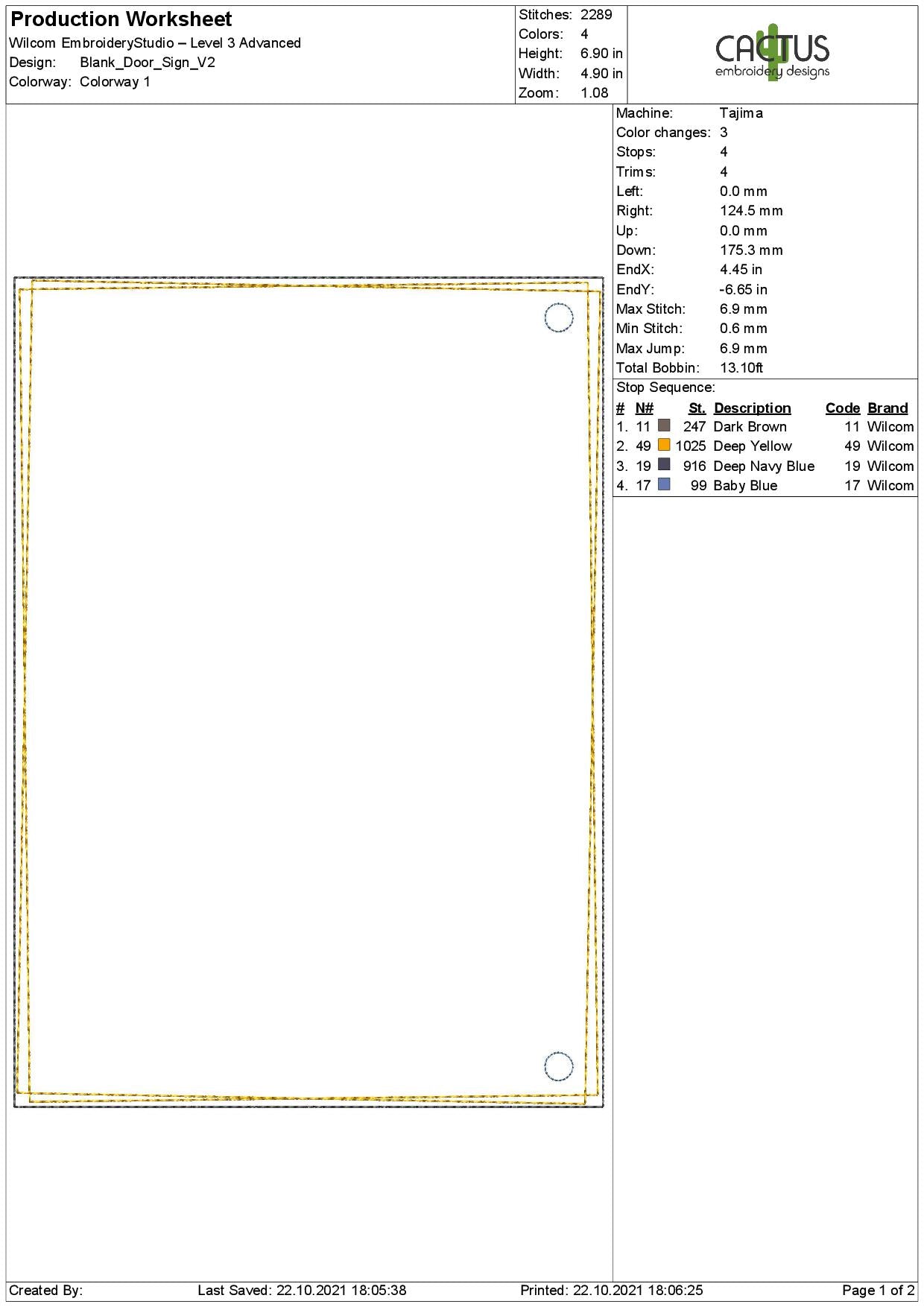 Blank Door Sign