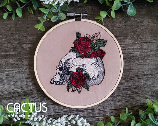 Broken Skull Embroidery Design