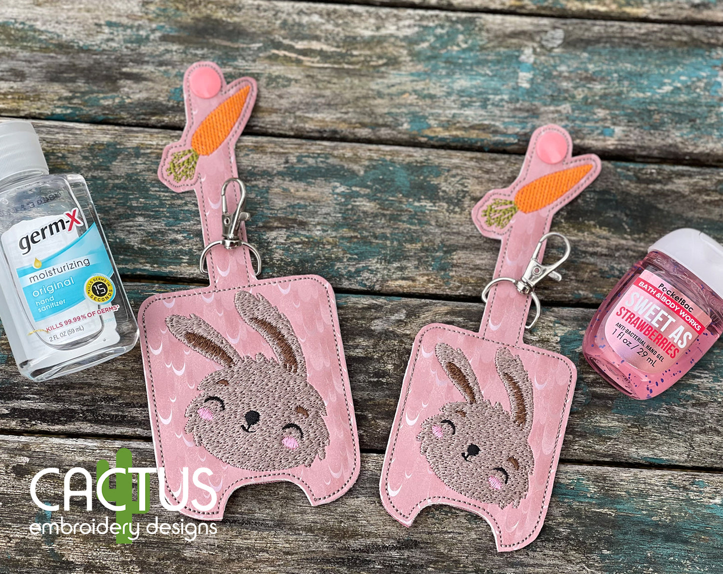 Bunny Set of Zipper Bags, Charm\Zipper Pull & Sanitizer Holder