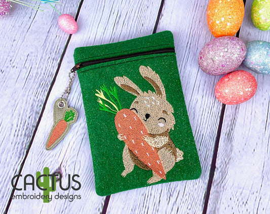 Bunny Set of Zipper Bags, Charm\Zipper Pull & Sanitizer Holder