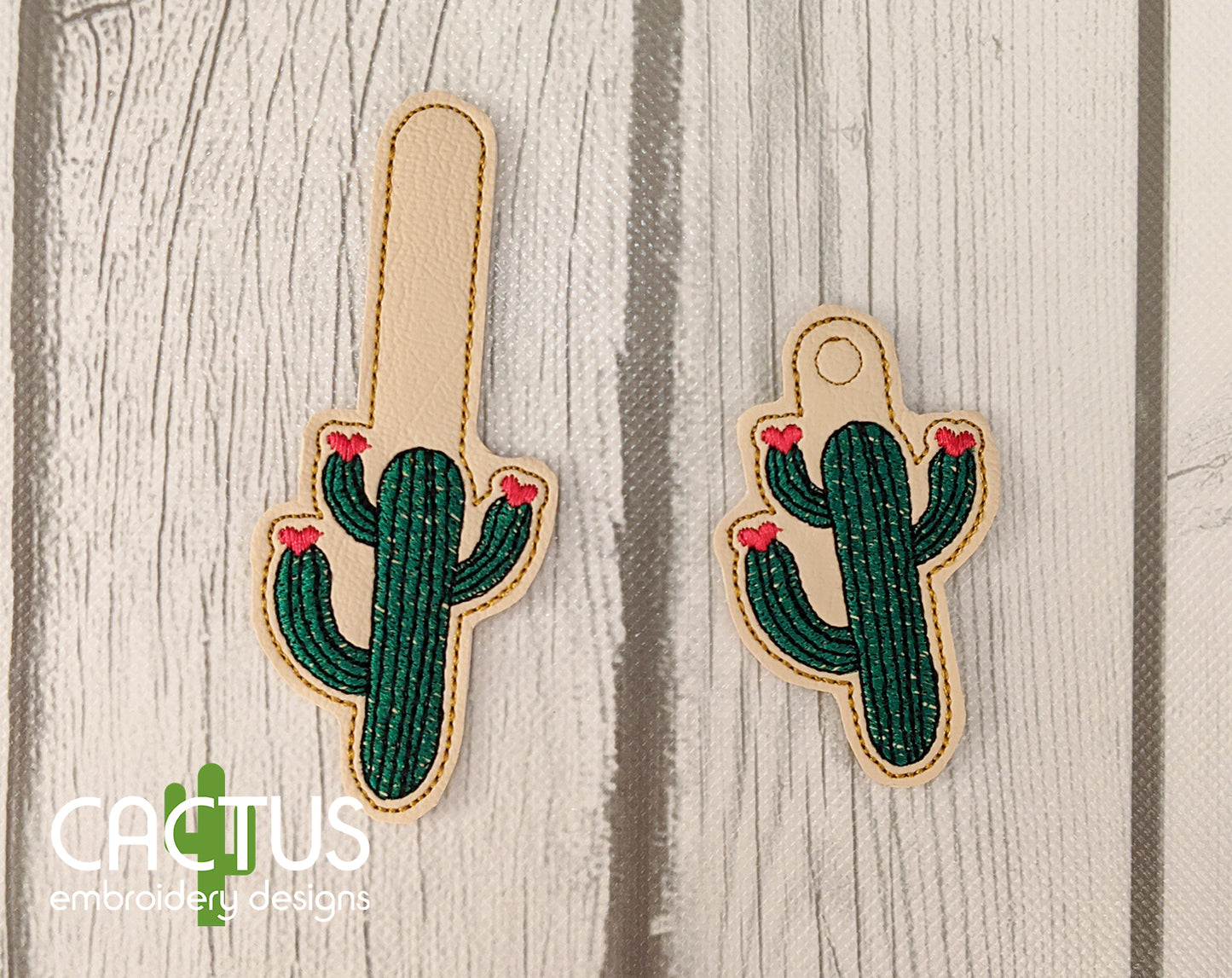 Cactus Hearts Snap Tab & Eyelet Fob