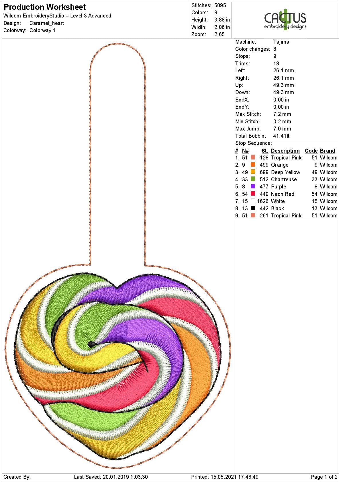 Caramel Heart Snap Tab
