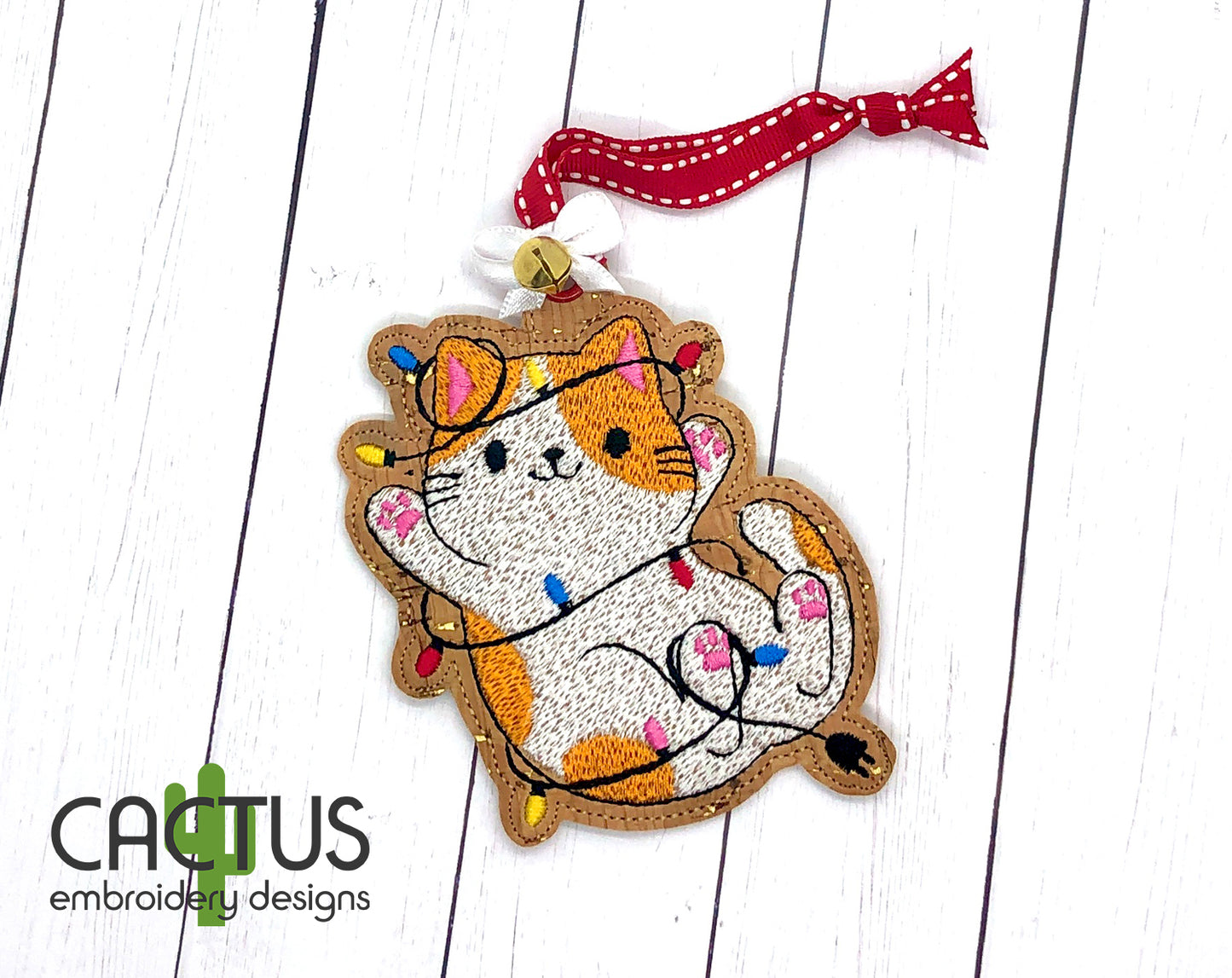 Cat Tangled Christmas Lights Ornament