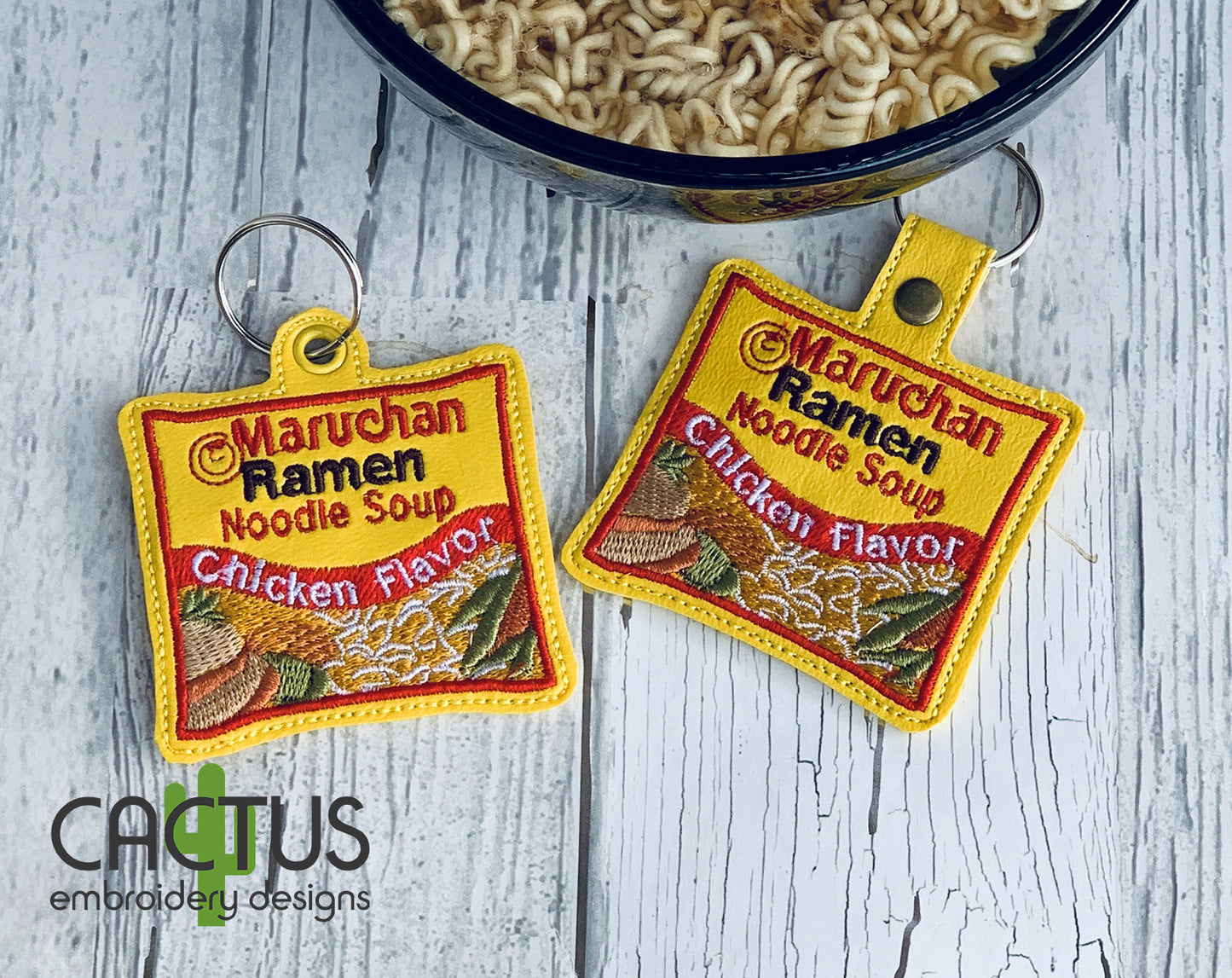 Chicken Ramen Snap Tab & Eyelet Fob