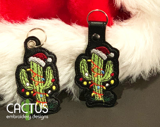 Christmas Cactus Snap Tab & Eyelet Fob