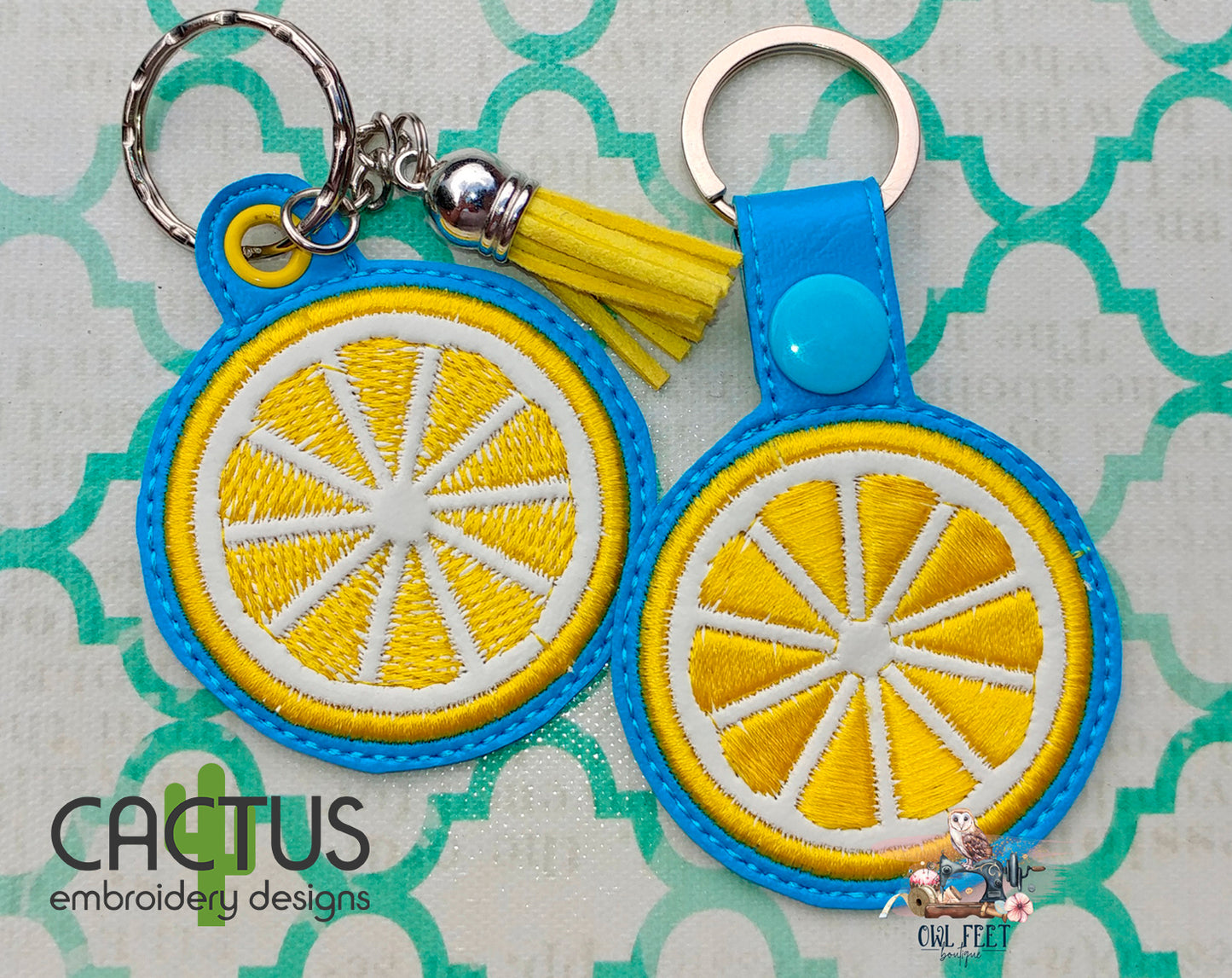 Citrus Snap Tab & Eyelet Fob