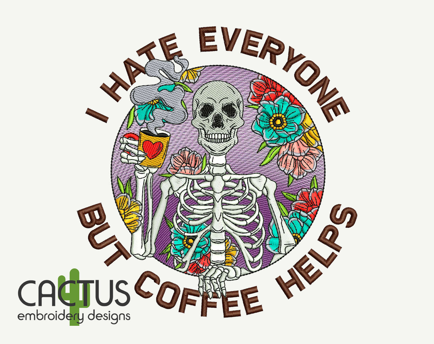Coffee Helps Patch & Embroidery Design