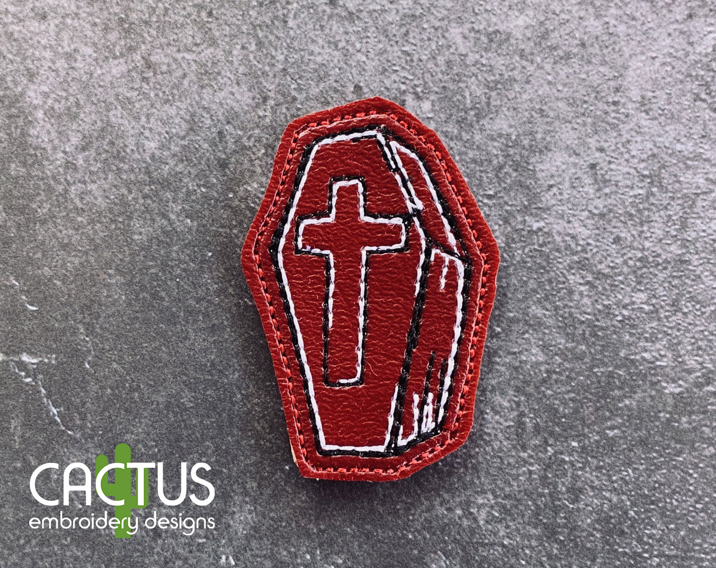 Coffin Set of Bookmark\Bag Tag, Eyelet Fob, Feltie, Snap Tab