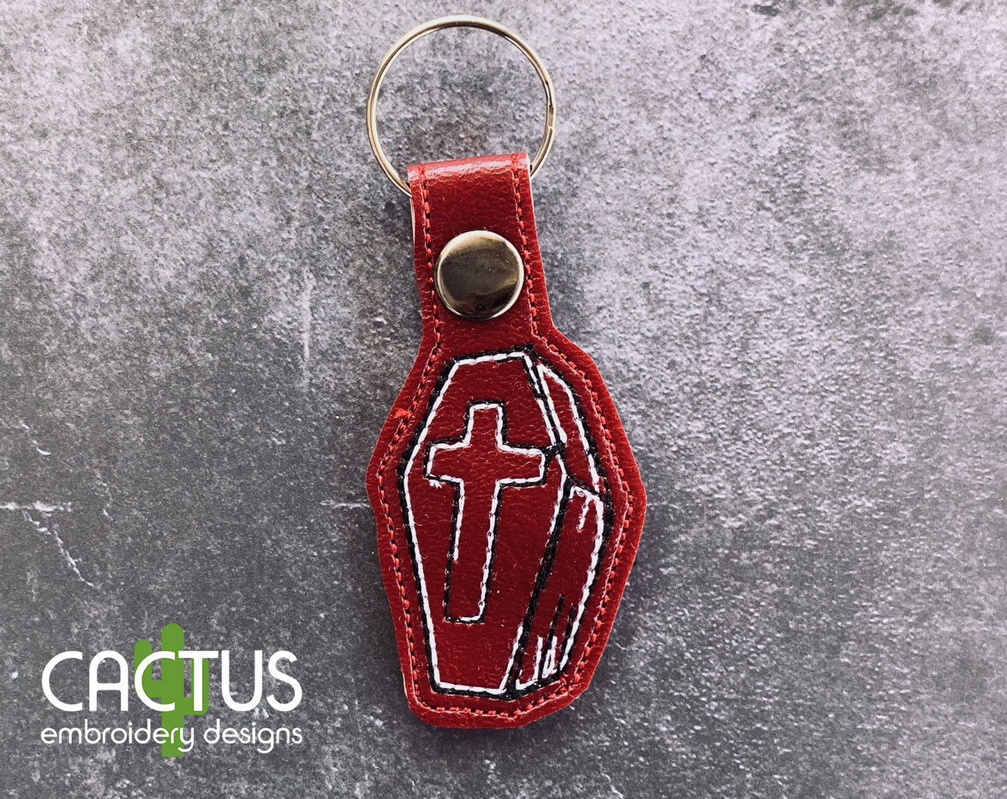 Coffin Set of Bookmark\Bag Tag, Eyelet Fob, Feltie, Snap Tab