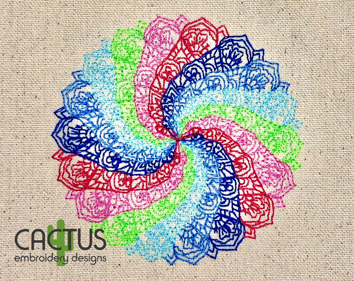Colorful Mandala Embroidery Design
