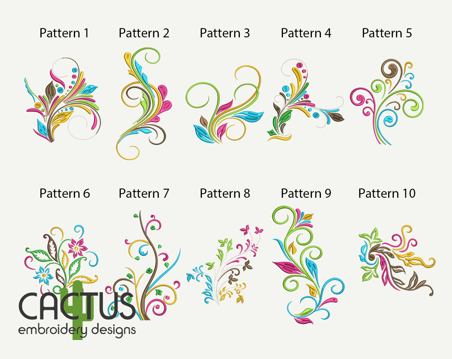 Curls Embroidery Designs