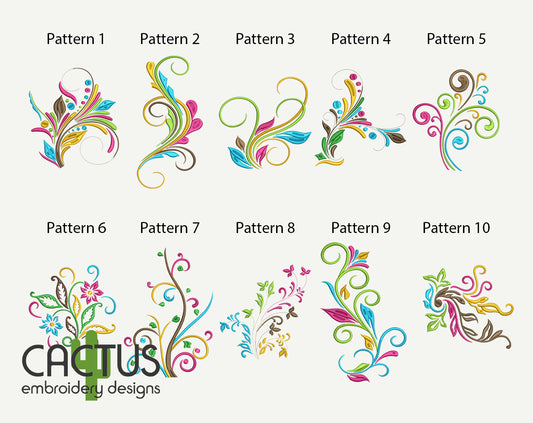Curls Embroidery Designs