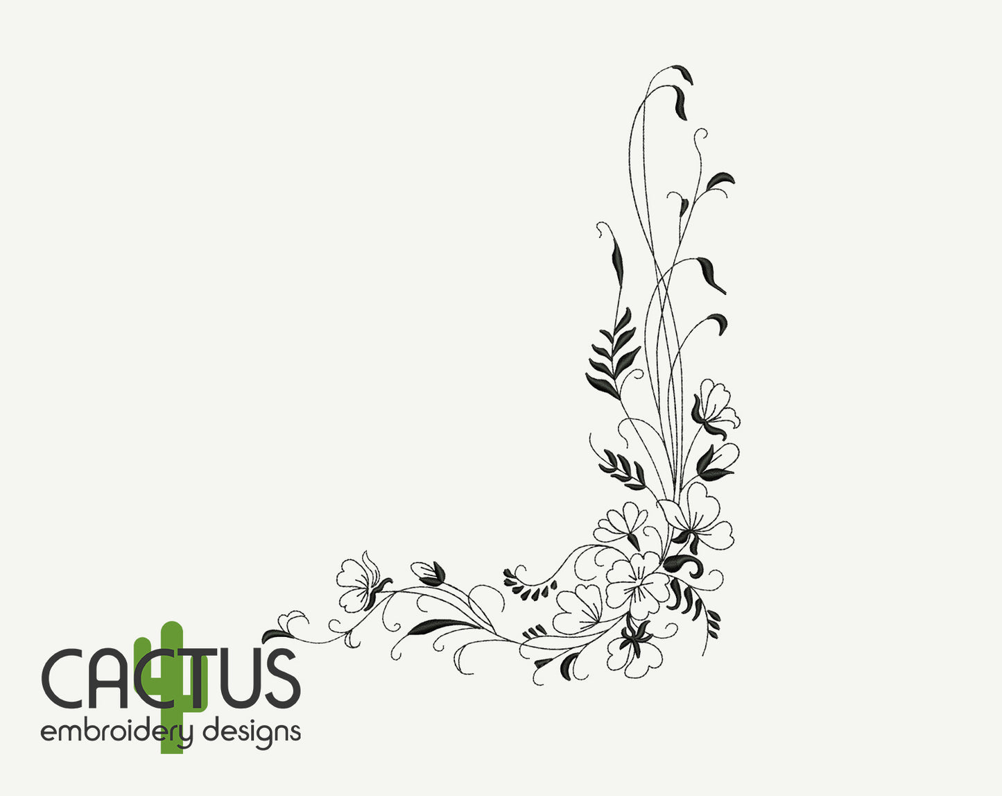 Curly Corner Pattern Embroidery Design