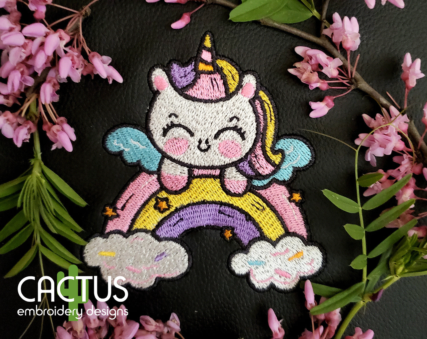 Cute Unicorn Rainbow Embroidery Design