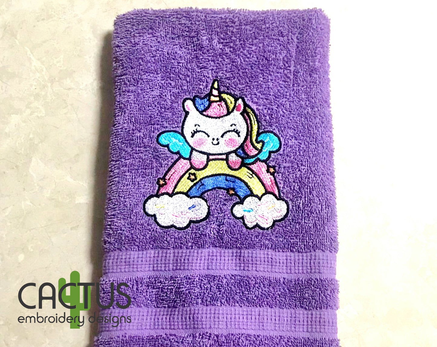 Cute Unicorn Rainbow Embroidery Design