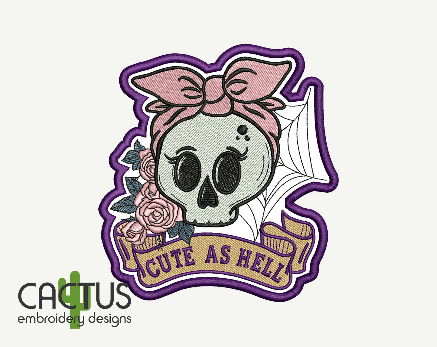 Cute as Hell Patch Embroidery Design