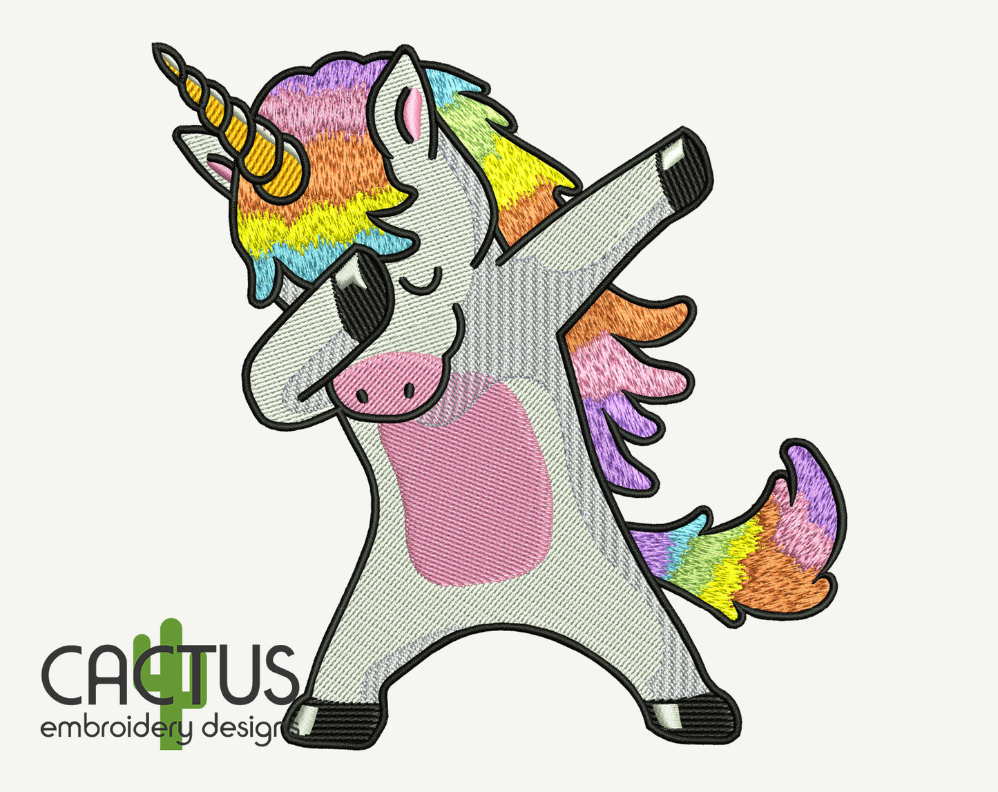 Dabbing Unicorn Embroidery Design