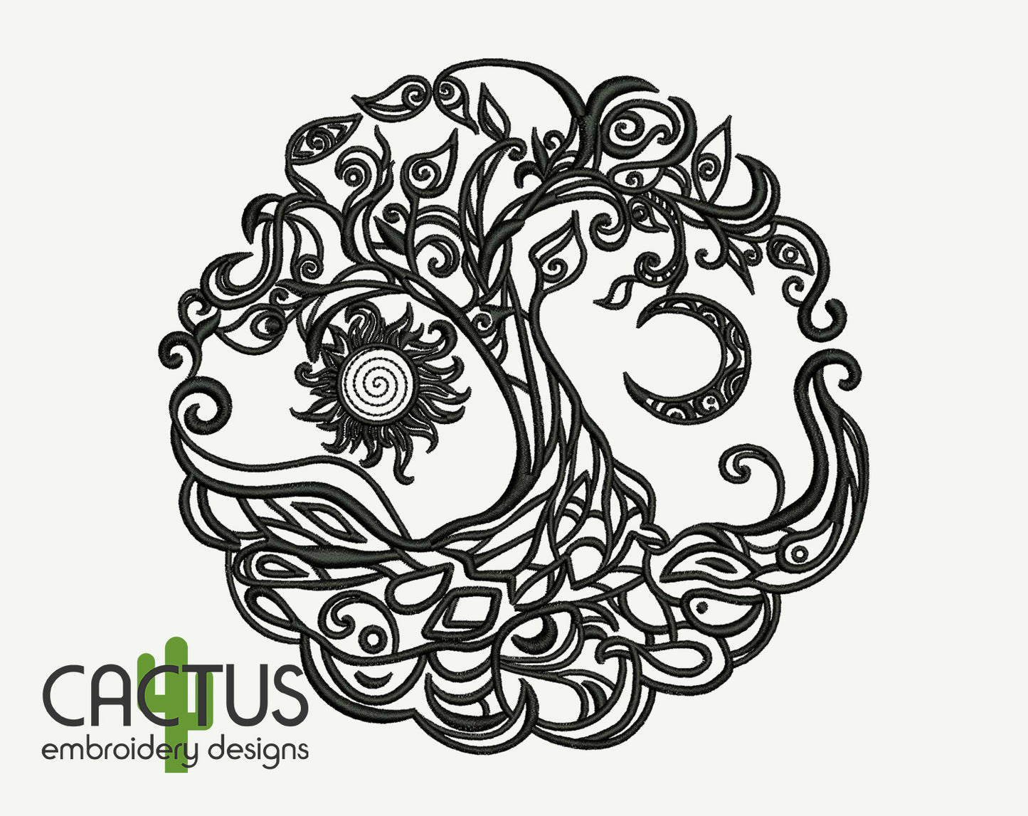 Day Night Tree Embroidery Design