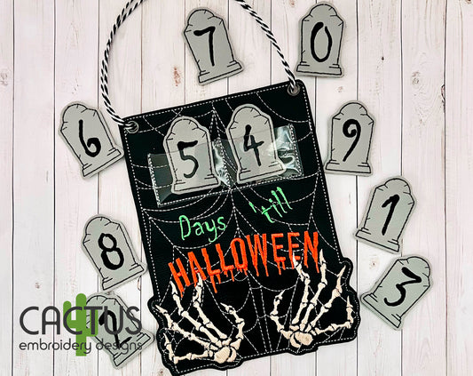 Days till Halloween Countdown Embroidery Design