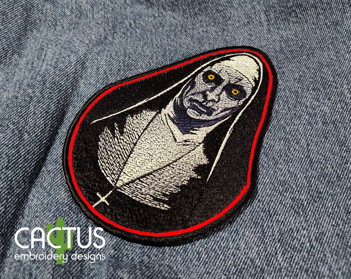 Demonic Nun Patch Embroidery Design