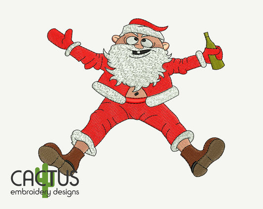 Drunk Santa Embroidery Design
