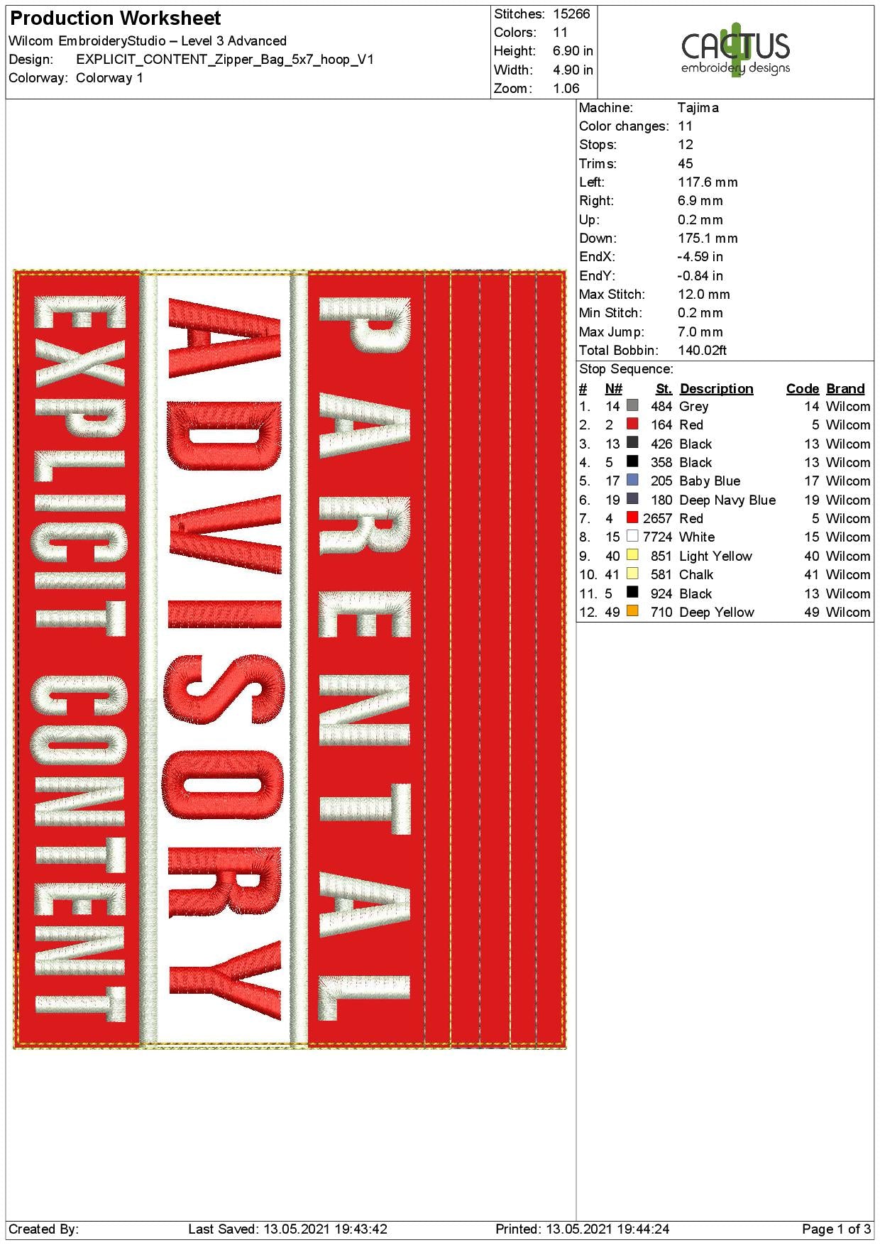 EXPLICIT CONTENT Zipper Bag