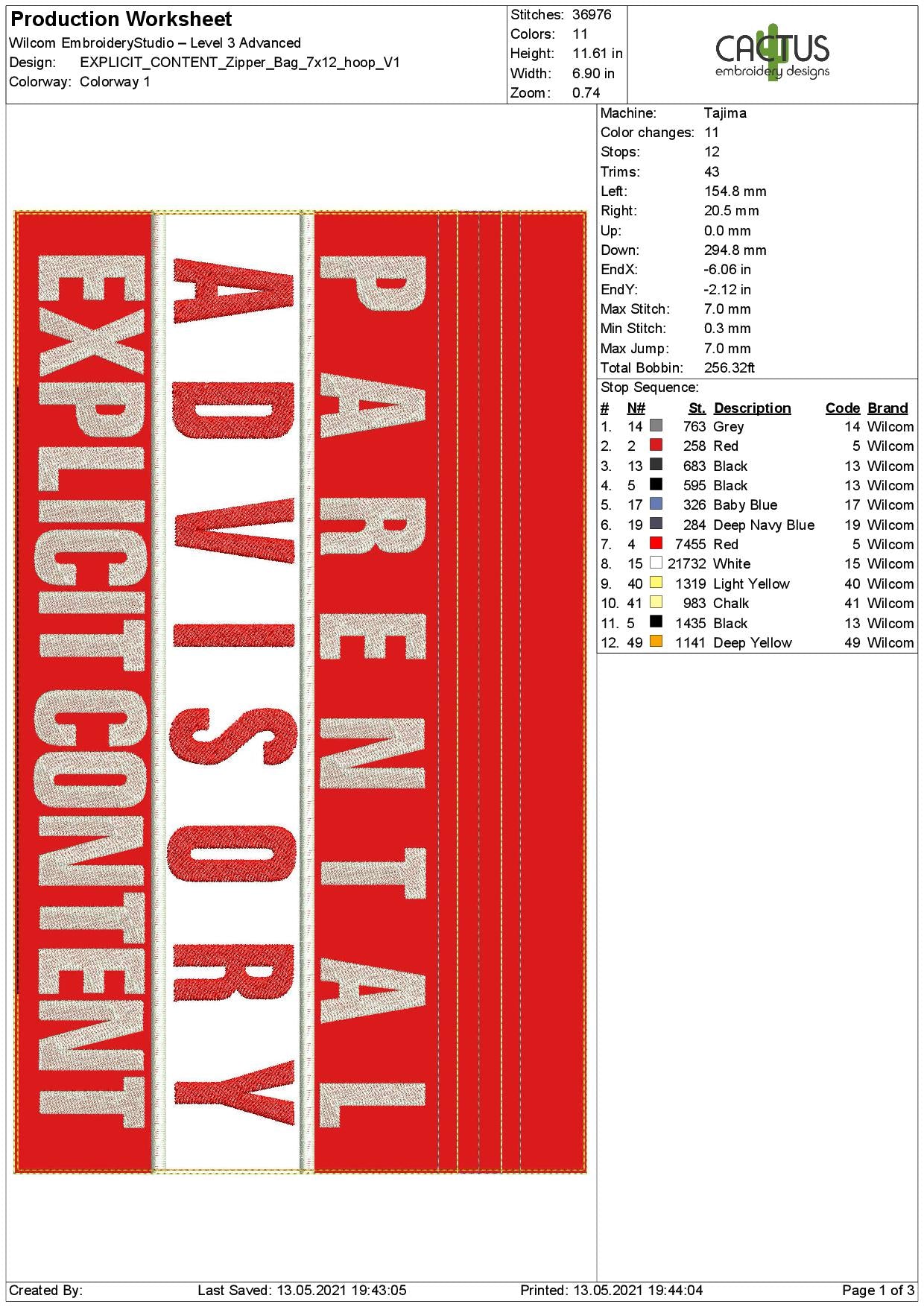 EXPLICIT CONTENT Zipper Bag
