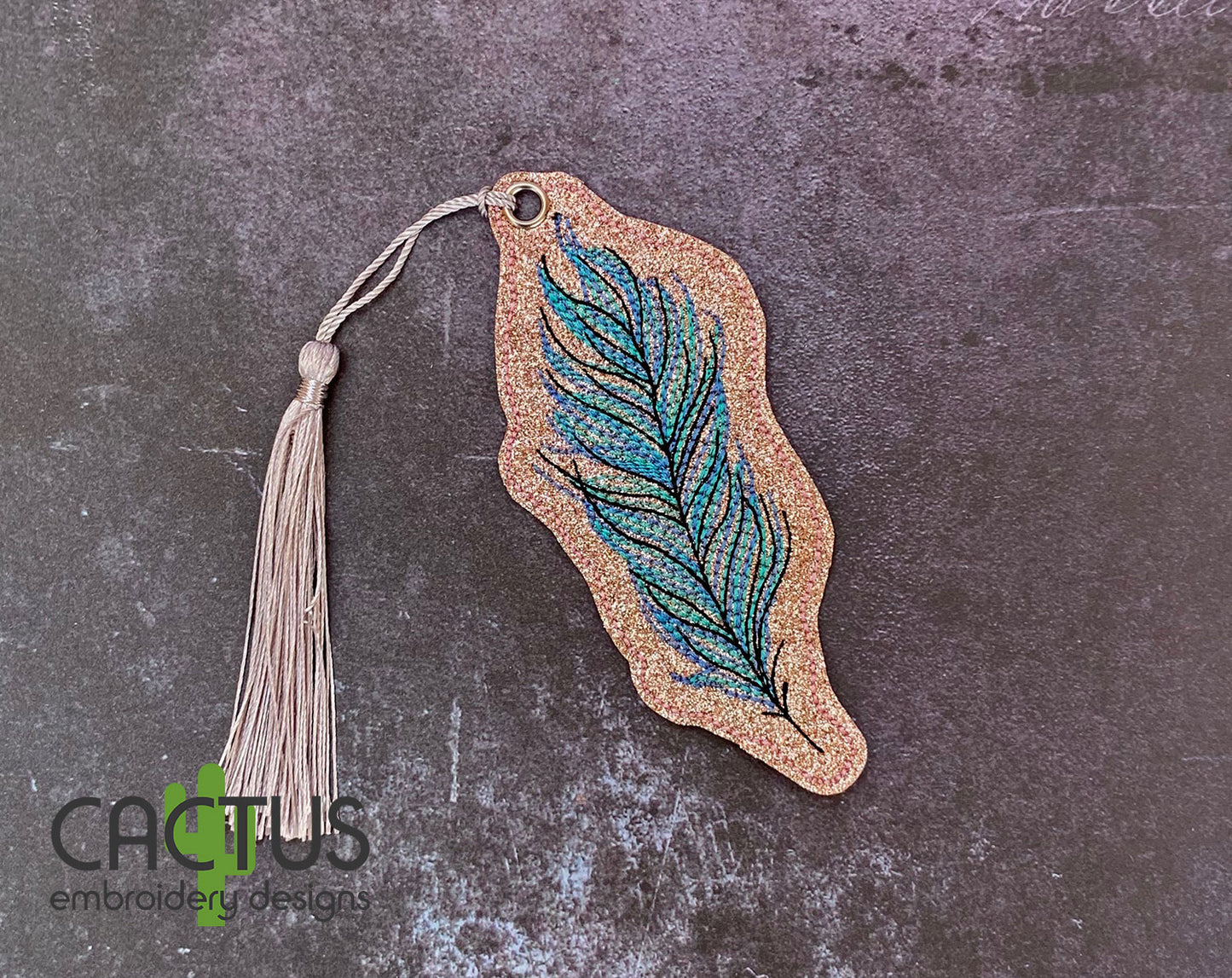 Feather Set of Bookmark\Bag Tag, Eyelet Fob, Feltie, Snap Tab