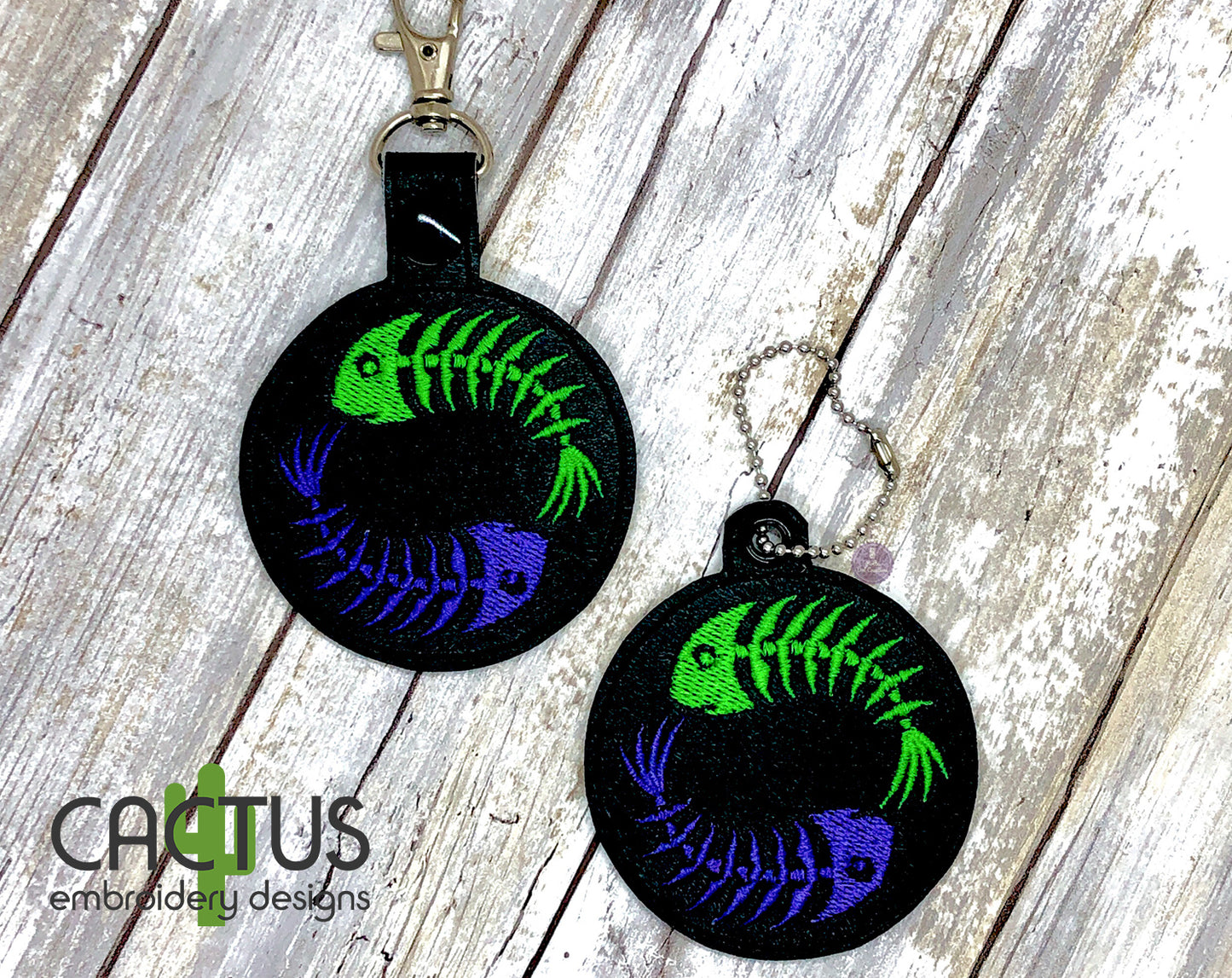 Yin Yang Fishes Eyelet Fob & Snap Tab