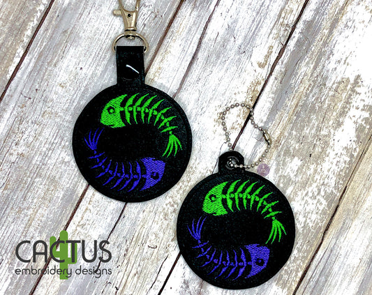 Yin Yang Fishes Eyelet Fob & Snap Tab
