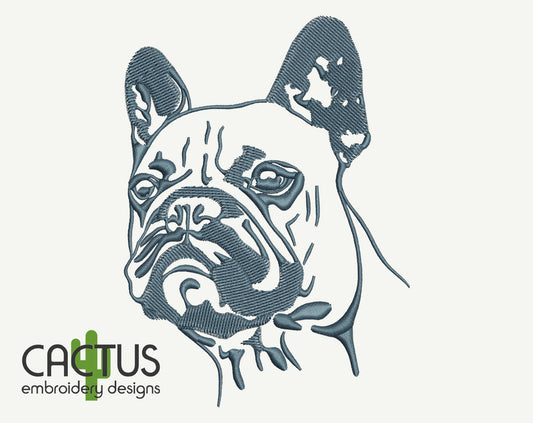 French Bulldog Embroidery Design