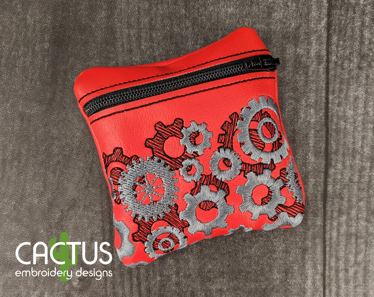 Metal Gears Zipper Bag