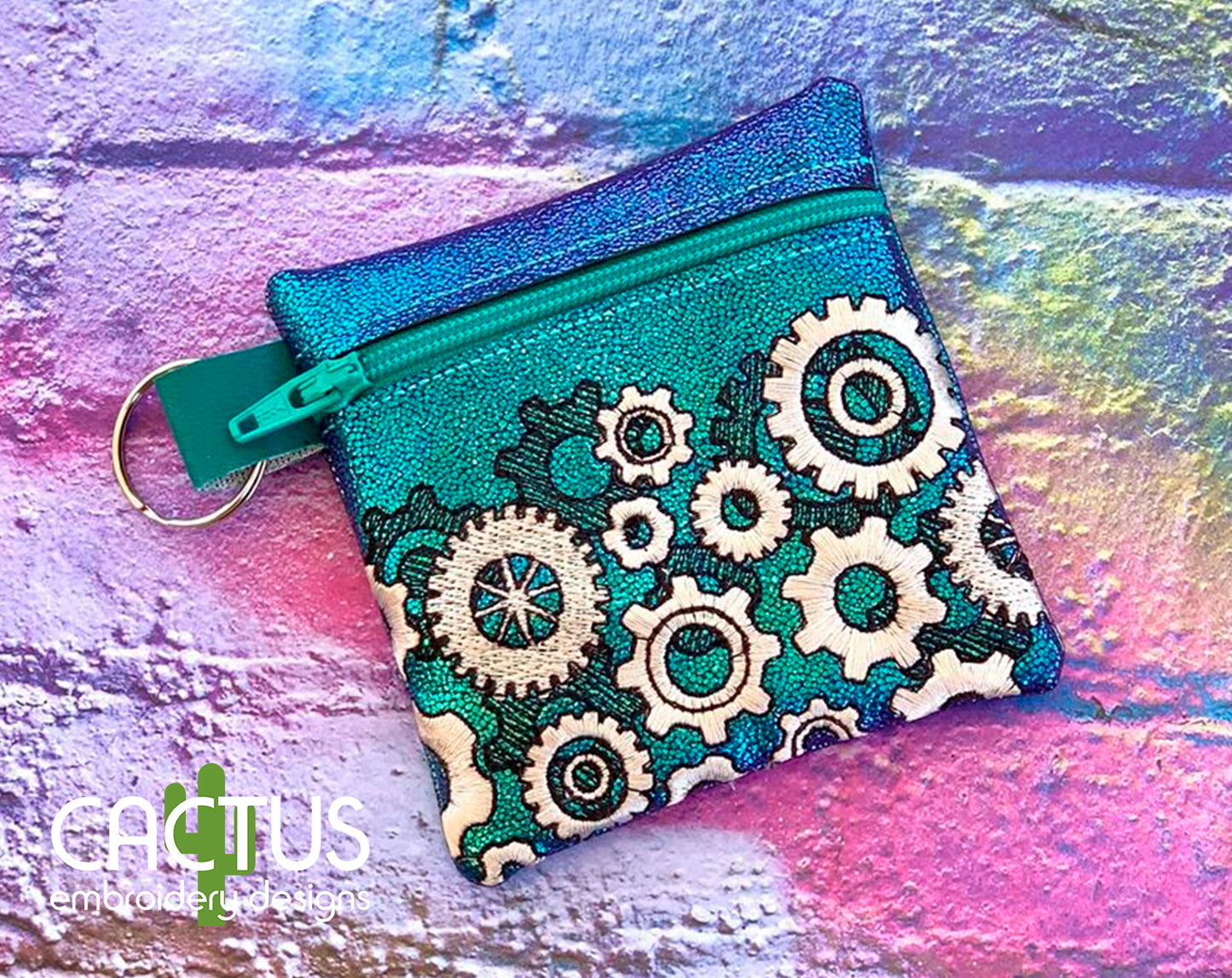 Metal Gears Zipper Bag
