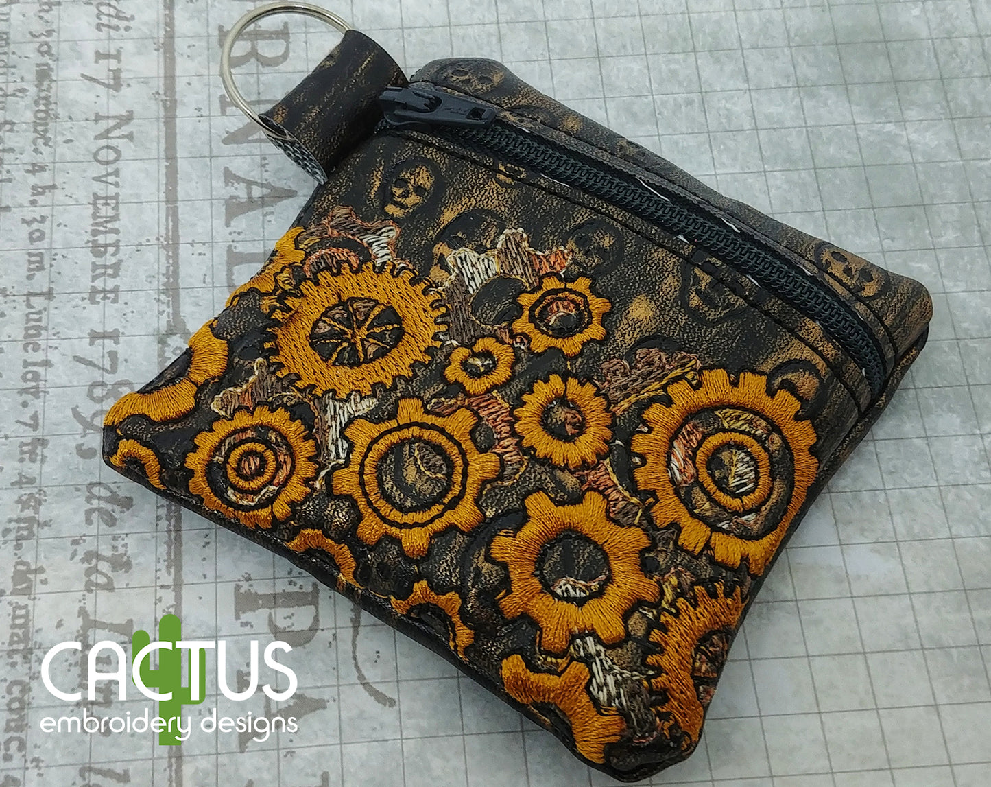 Metal Gears Zipper Bag