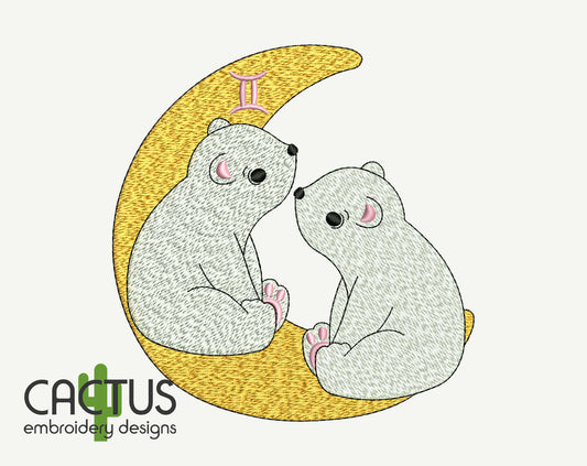 Gemini Embroidery Design