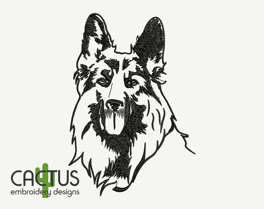 German Shepherd Embroidery Design