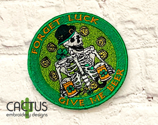 Forget Luck Patch Embroidery Design
