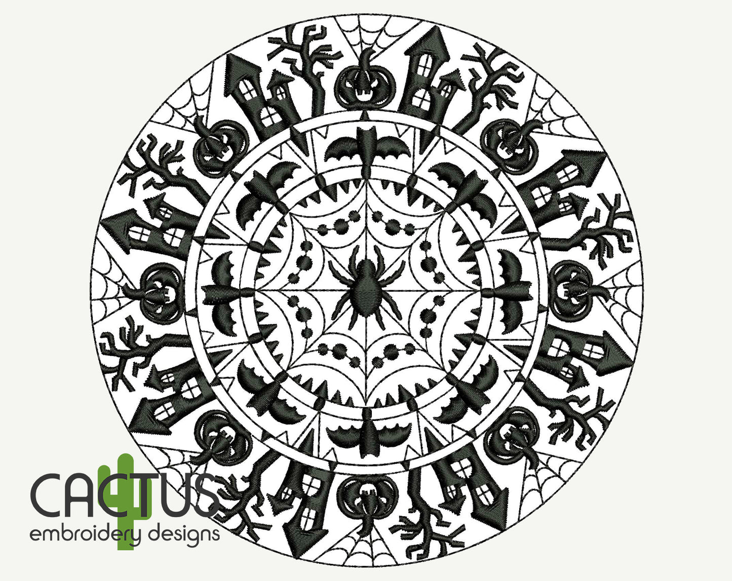 Halloween Mandala Embroidery Design