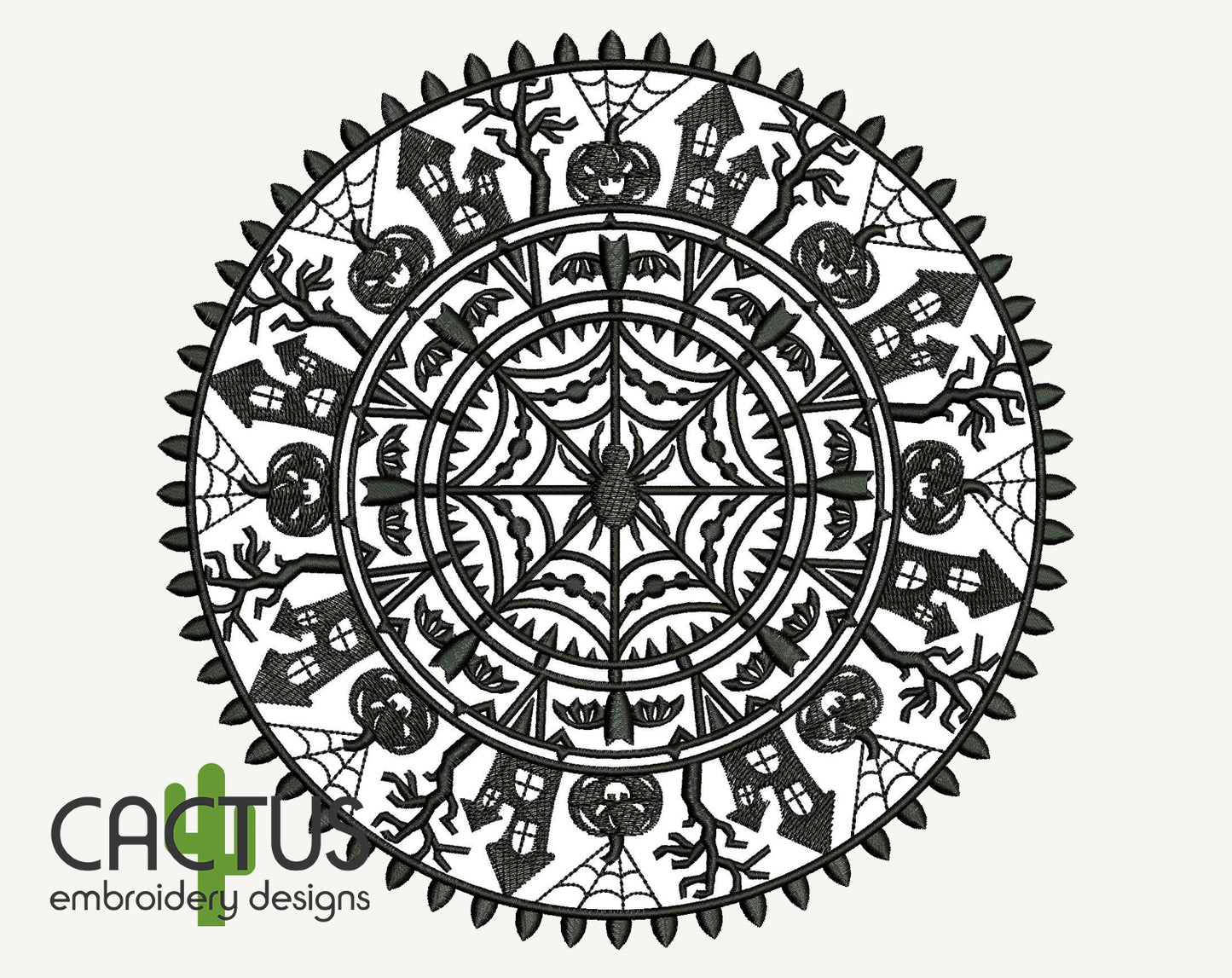 Halloween Mandala Embroidery Design