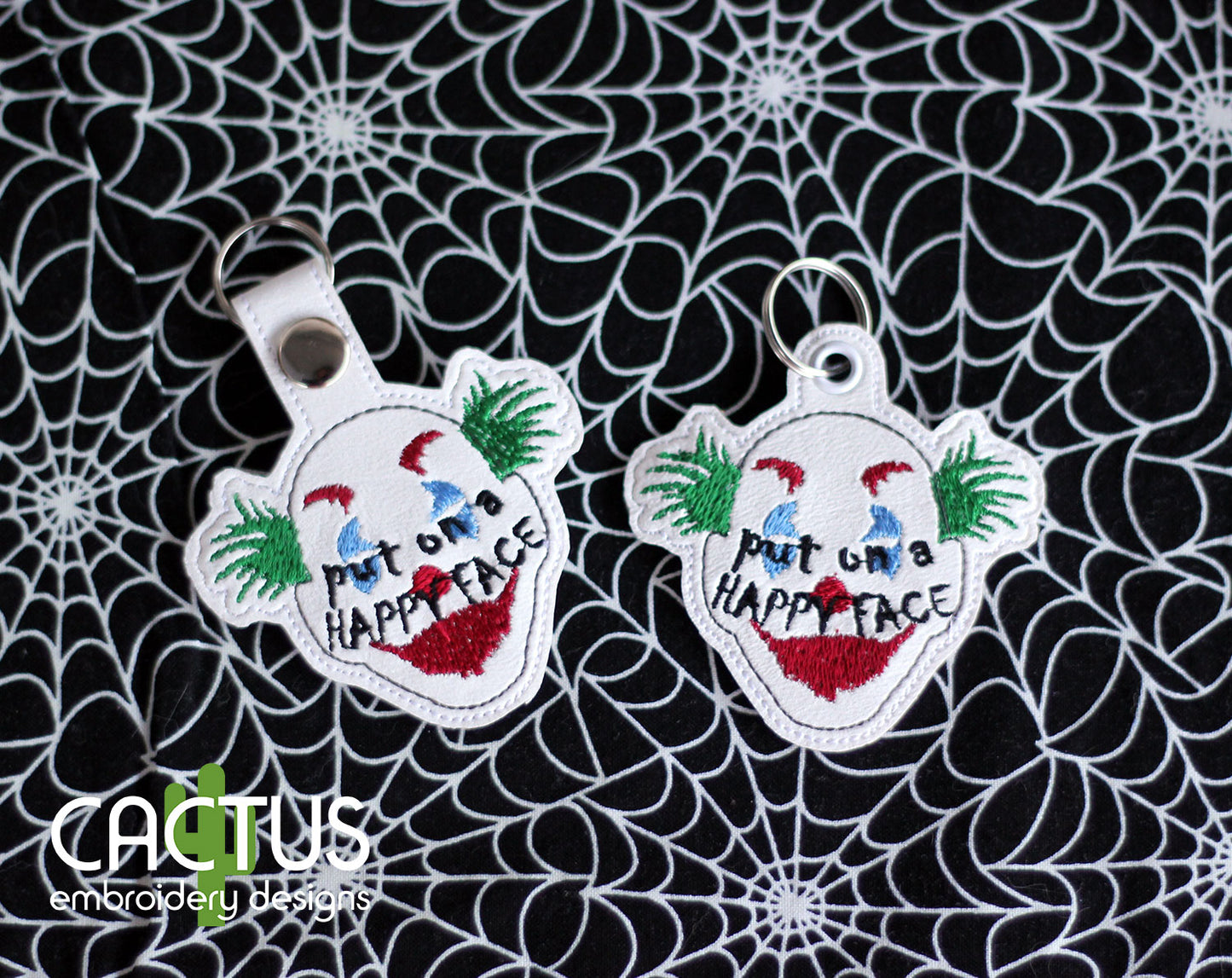 Happy Face Eyelet Fob & Snap Tab