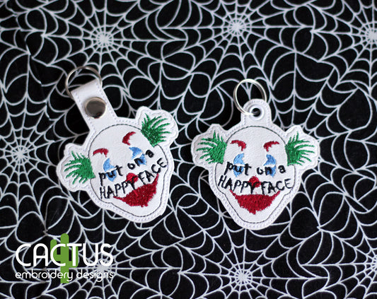 Happy Face Eyelet Fob & Snap Tab