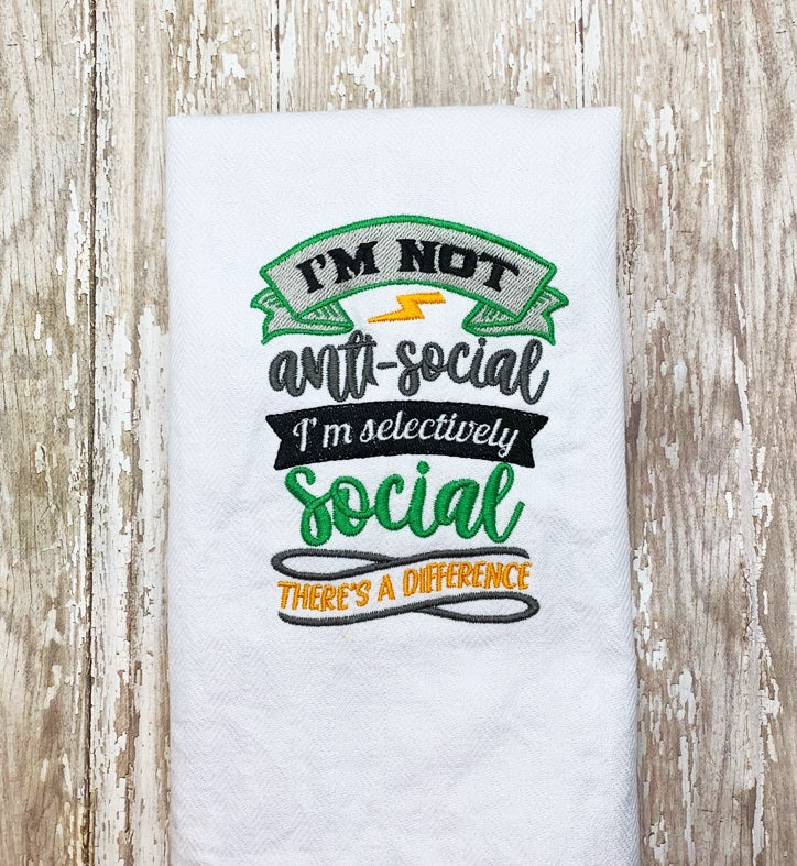 Selectively Social Embroidery Design