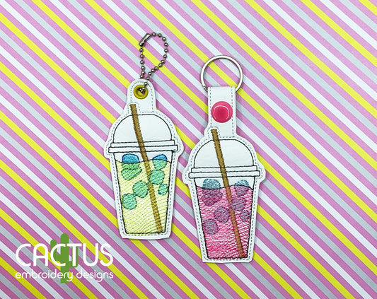Iced Drink Snap Tab & Eyelet Fob