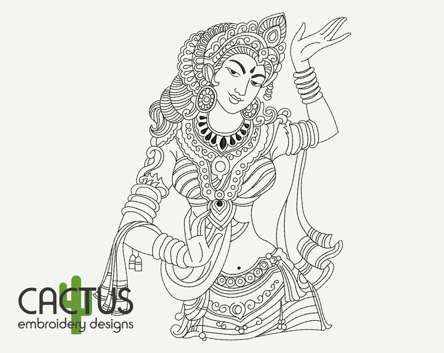 Indian Woman Embroidery Design