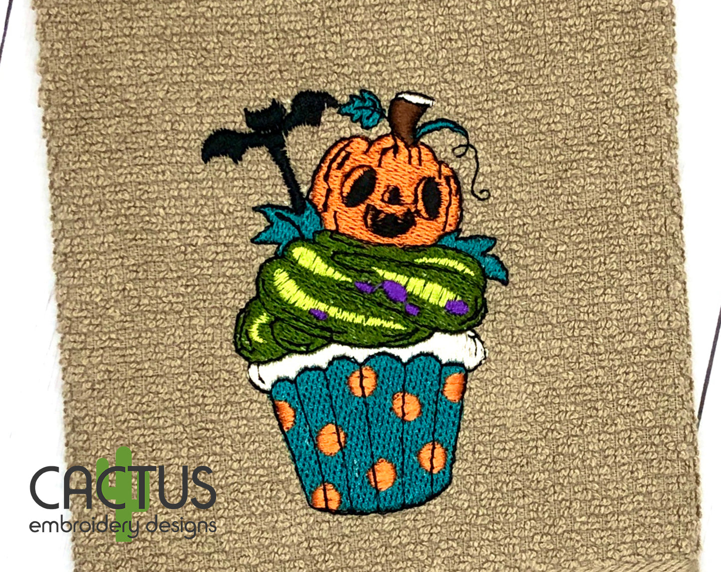 JackOLantern Cupcake Embroidery Design