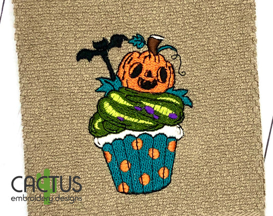 JackOLantern Cupcake Embroidery Design