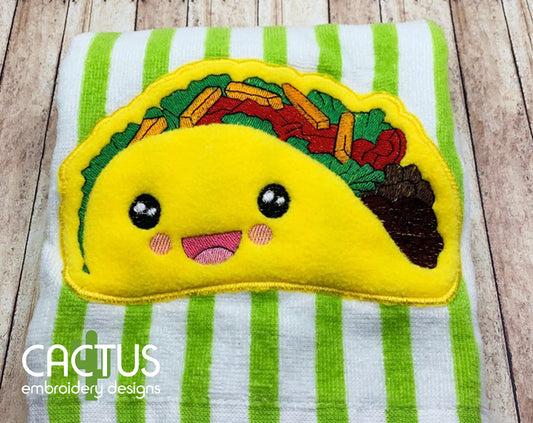 Kawaii Taco Applique Embroidery Design