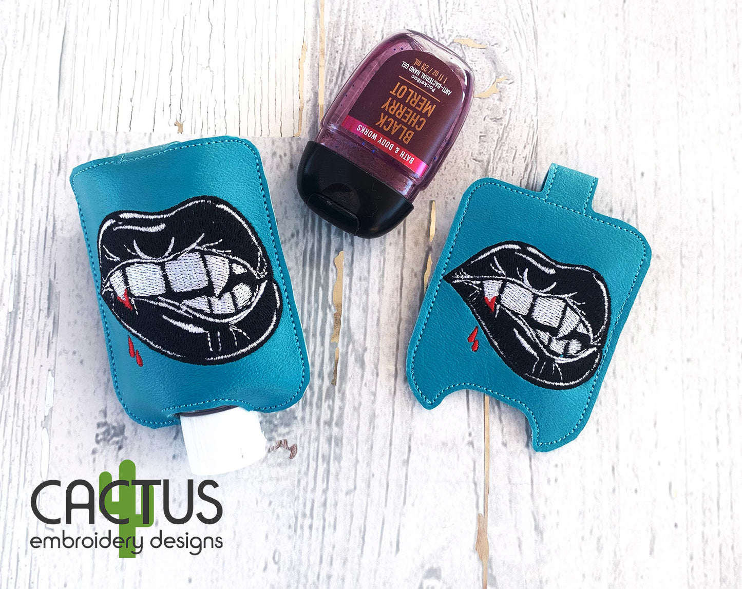 Lips Set of Patch Design, Eyelet Fob, Feltie, Snap Tab & Sanitizer Holder