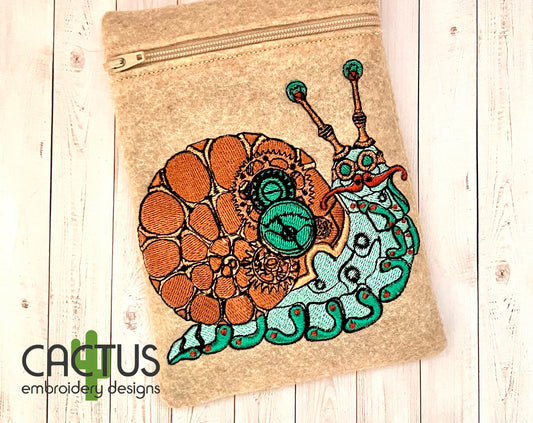 Mechanical Snail Embroidery Design